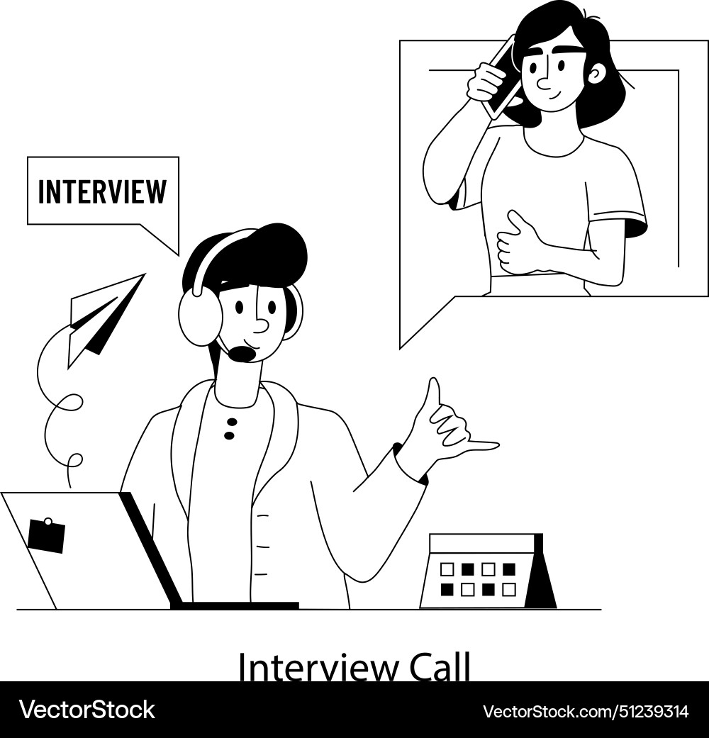 Interview call vector image