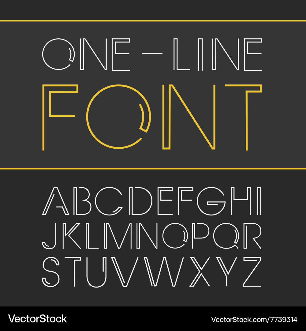 Linear font - simple and minimalistic vector image
