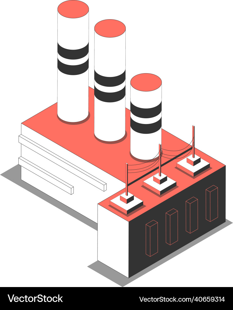 Metropolis factory building composition Metropolis factory building composition Vector Image