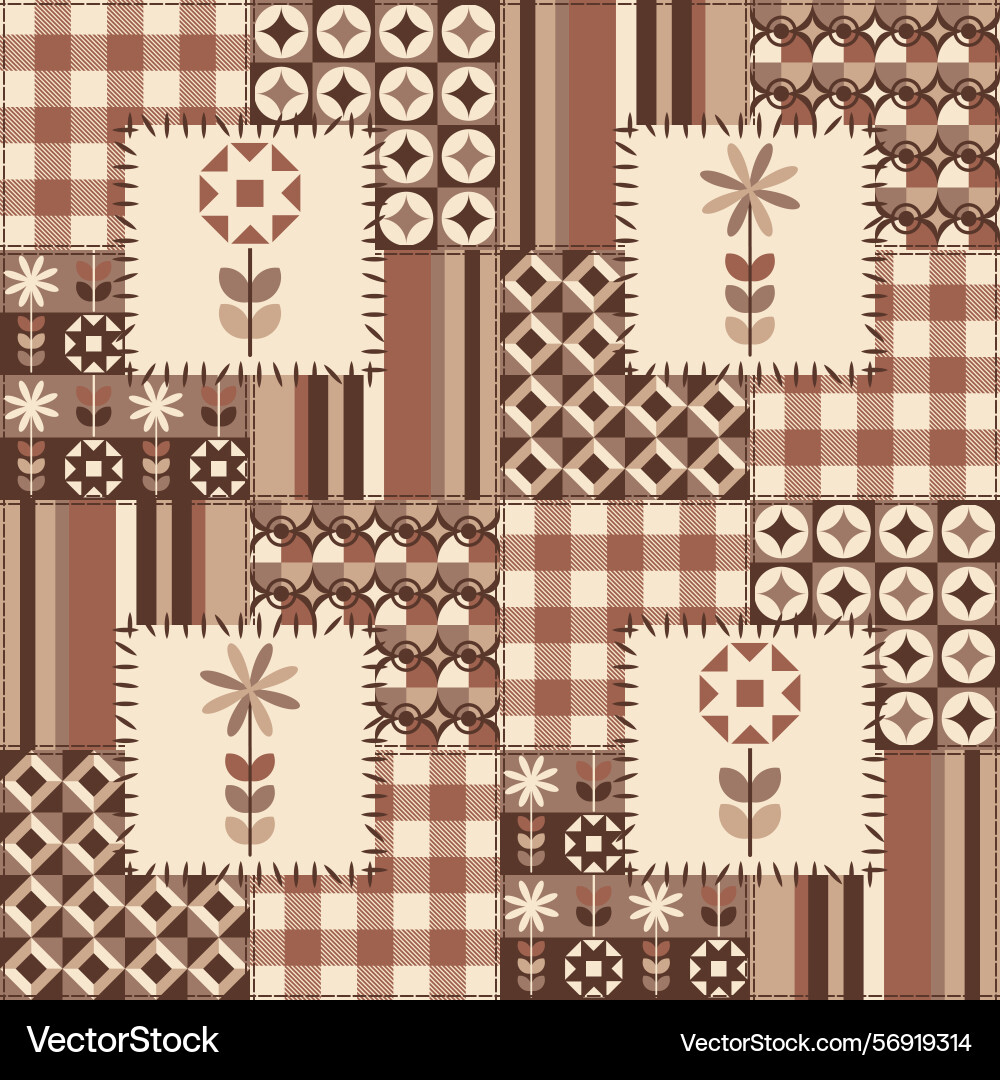 Minimalist geometric mid mod patchwork pattern Minimalist geometric mid mod patchwork pattern vector image