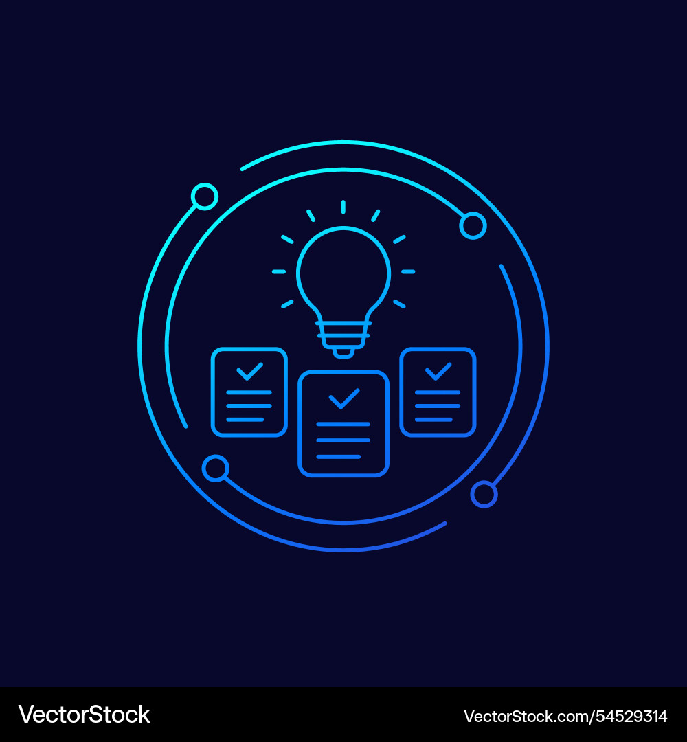 Patents icon in linear design vector image