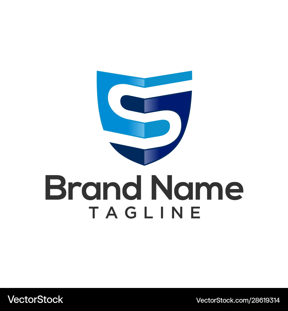 Shield with s initial inside logo template Shield with s initial inside logo template vector image
