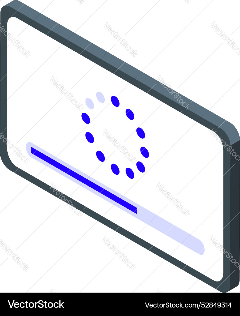 Smartphone showing loading status bar and spinning Smartphone showing loading status bar and spinning Vector Image
