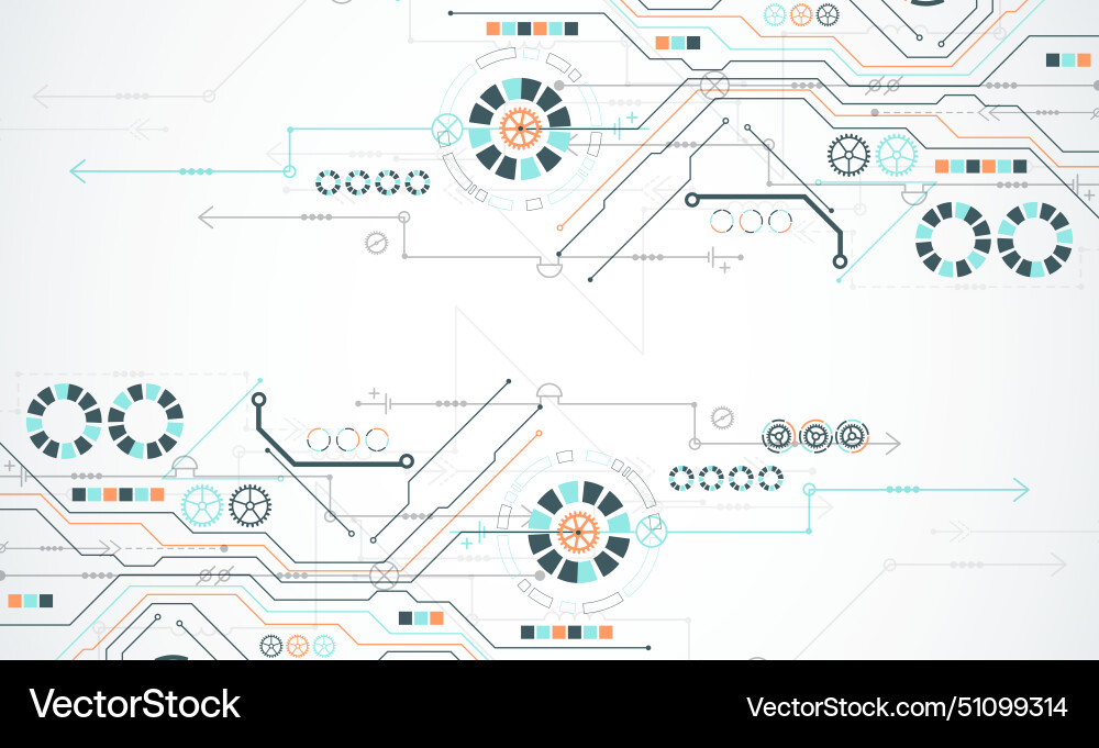 Tech Circuit Background Vector Image