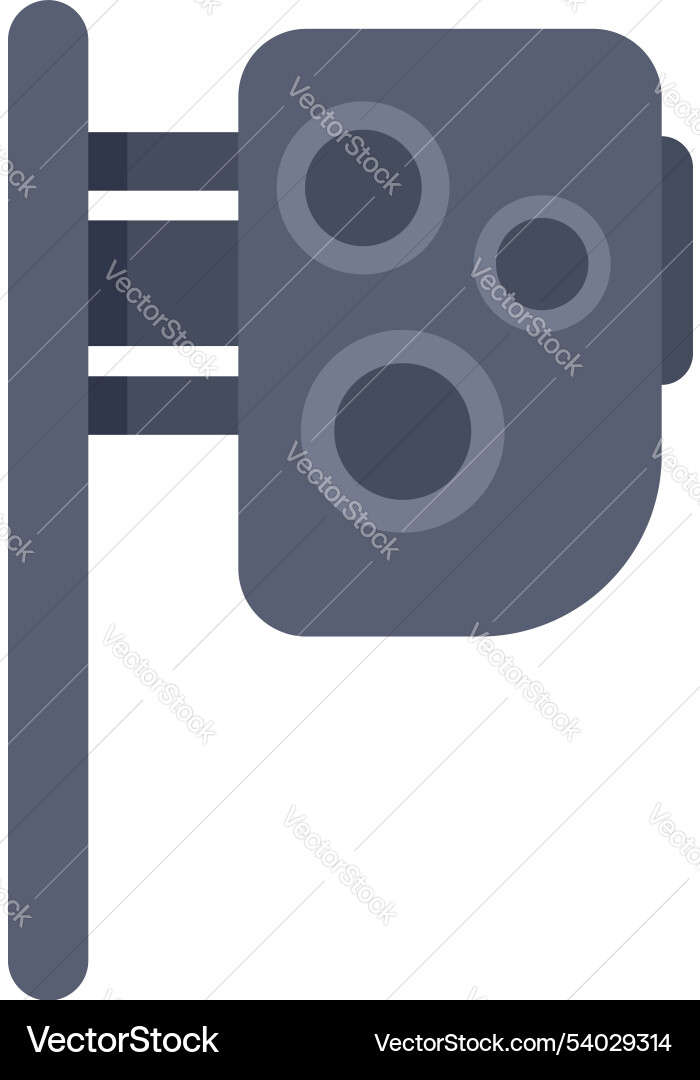 Traffic light showing stop signal with three Vector Image
