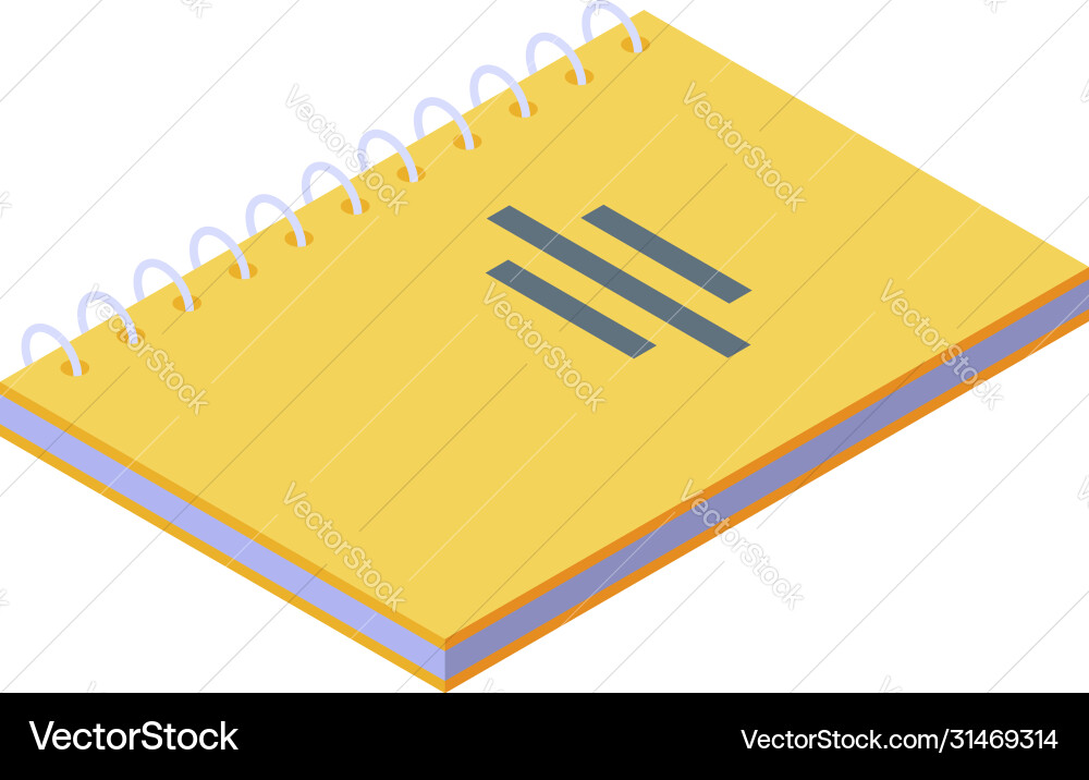 Wire notebook icon isometric style Wire notebook icon isometric style vector image