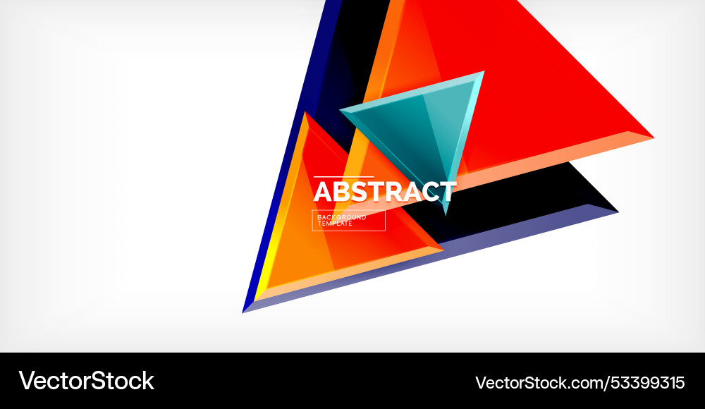 Abstract background - colorful triangles with 3d Vector Image