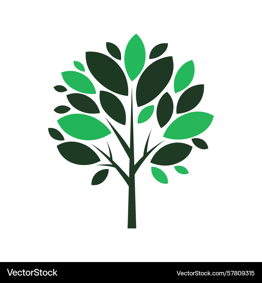 Abstract tree with leaves on a white background Vector Image