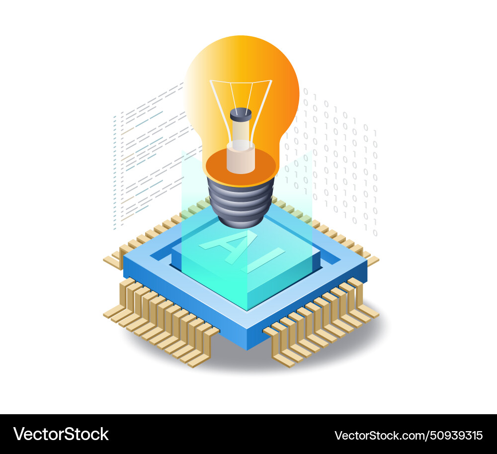 Artificial intelligence idea reference flat Artificial intelligence idea reference flat vector image