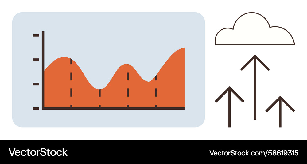 Data analysis and cloud storage concept with graph Vector Image