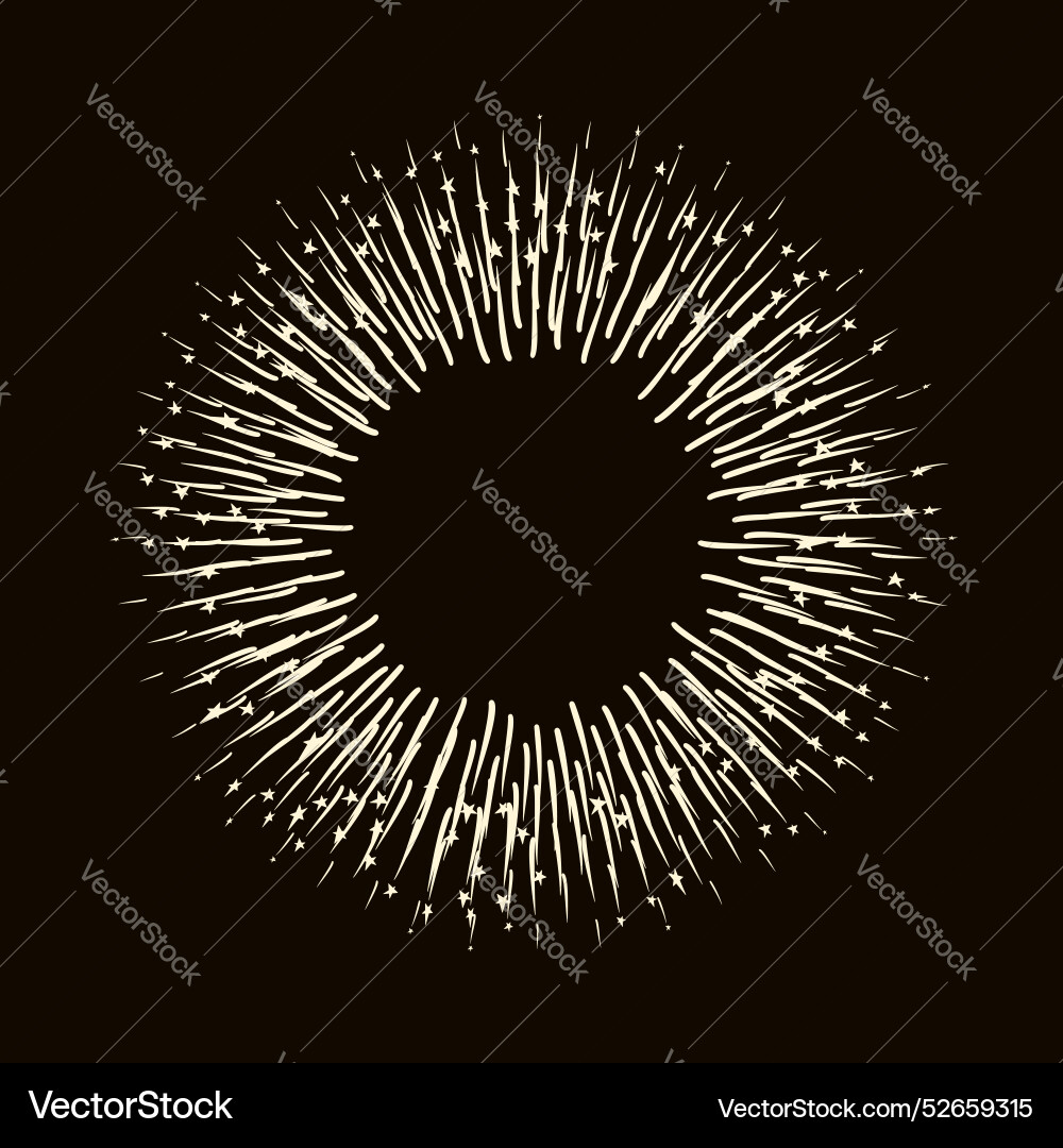 Exploding firework burst in vintage style retro Exploding firework burst in vintage style retro vector image