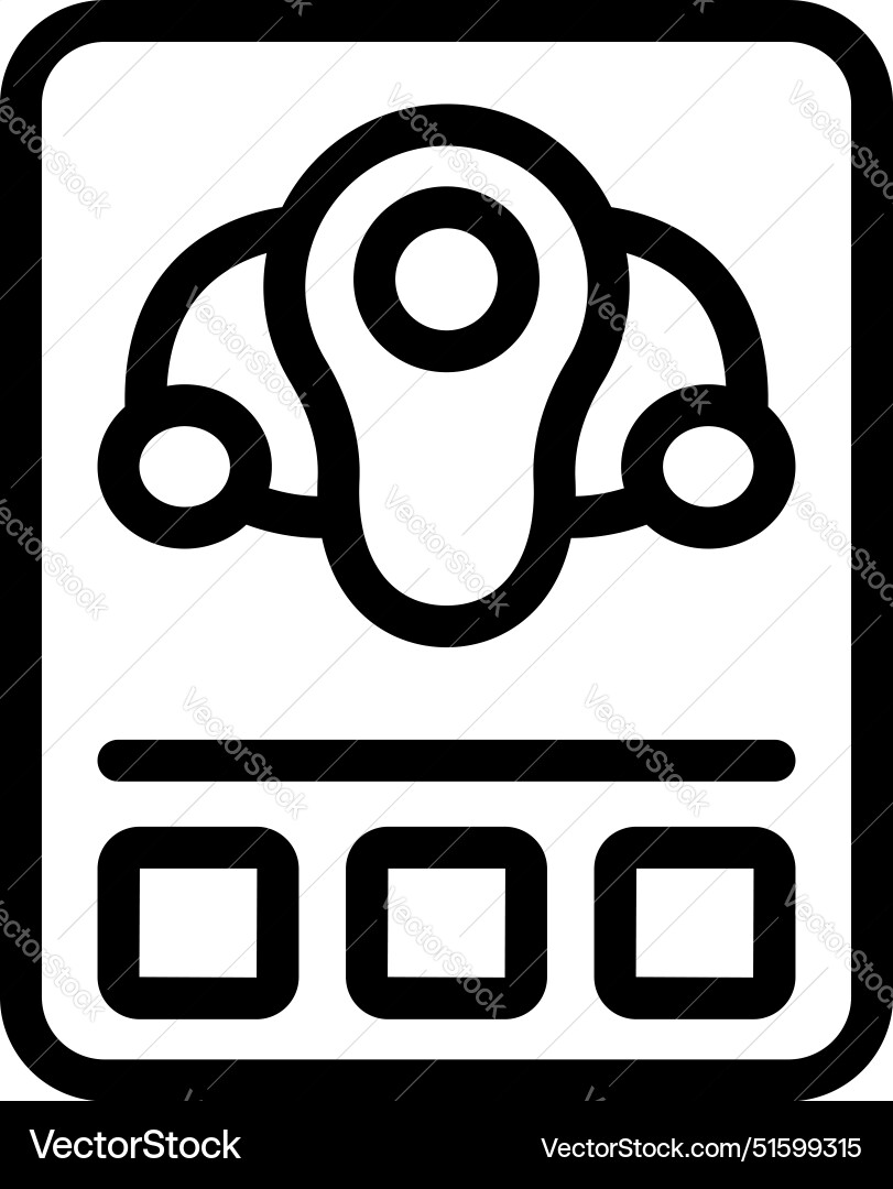 Line icon of a carpooling app with three Vector Image