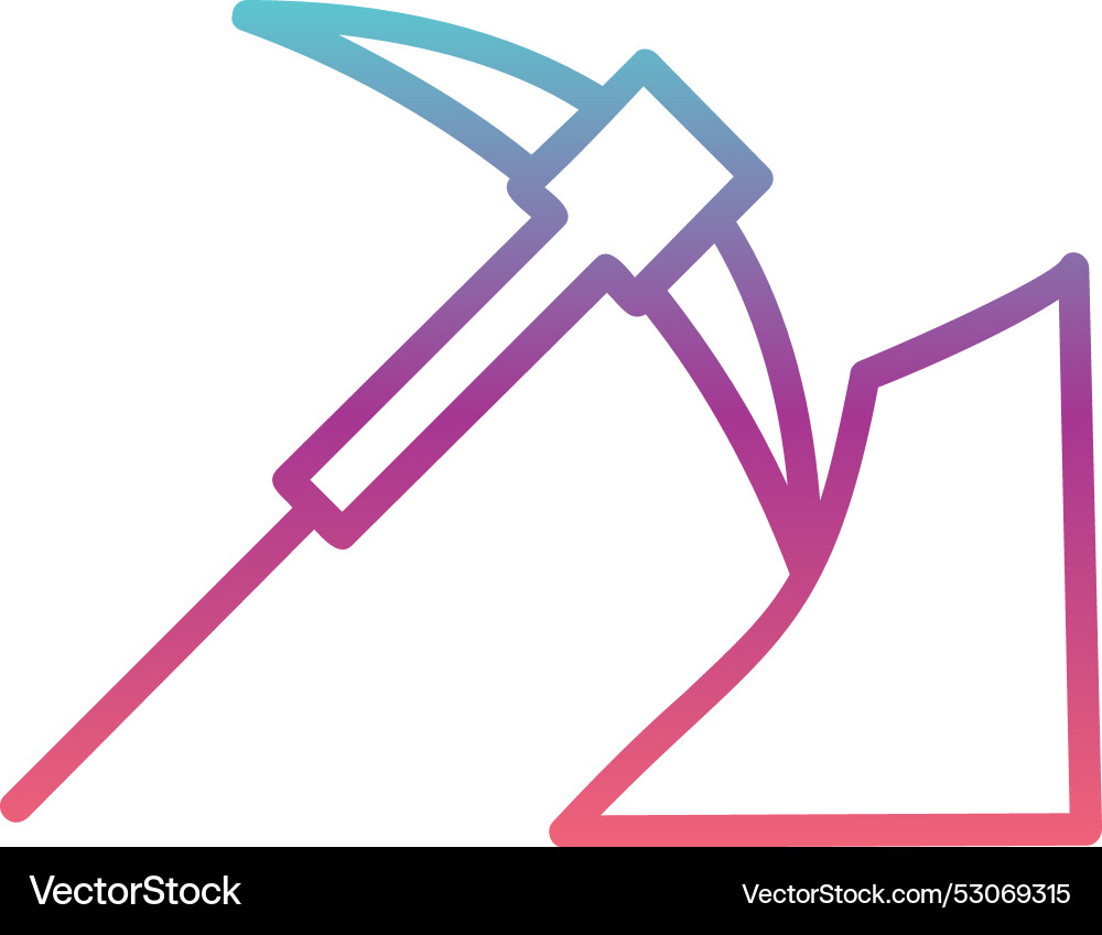 Pickaxe line gradient design Vector Image
