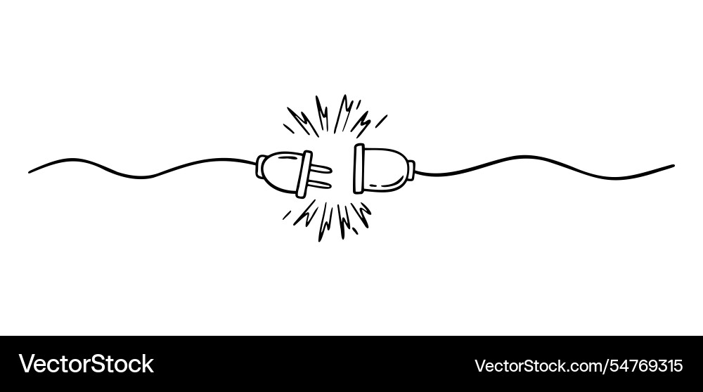 Plug inserting into electric outlet power socket Plug inserting into electric outlet power socket vector image