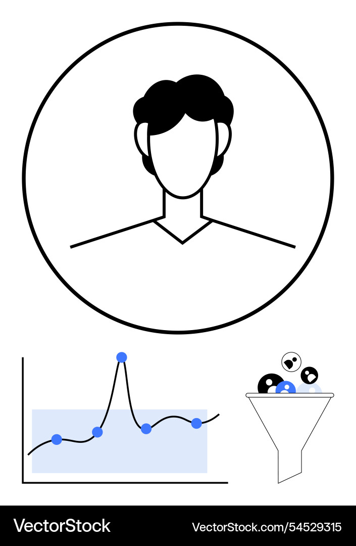 Profile silhouette data analysis graph Profile silhouette data analysis graph vector image