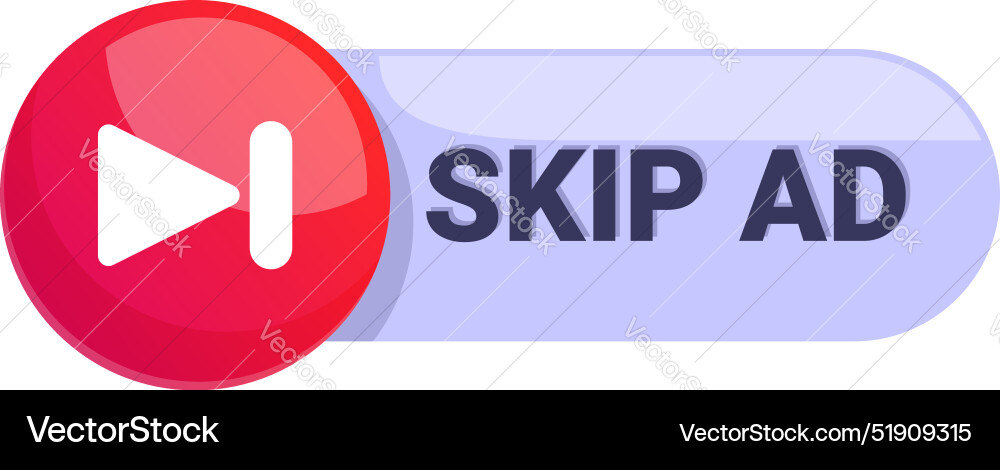 Skip ad button with arrow icon for fast forwarding Skip ad button with arrow icon for fast forwarding vector image