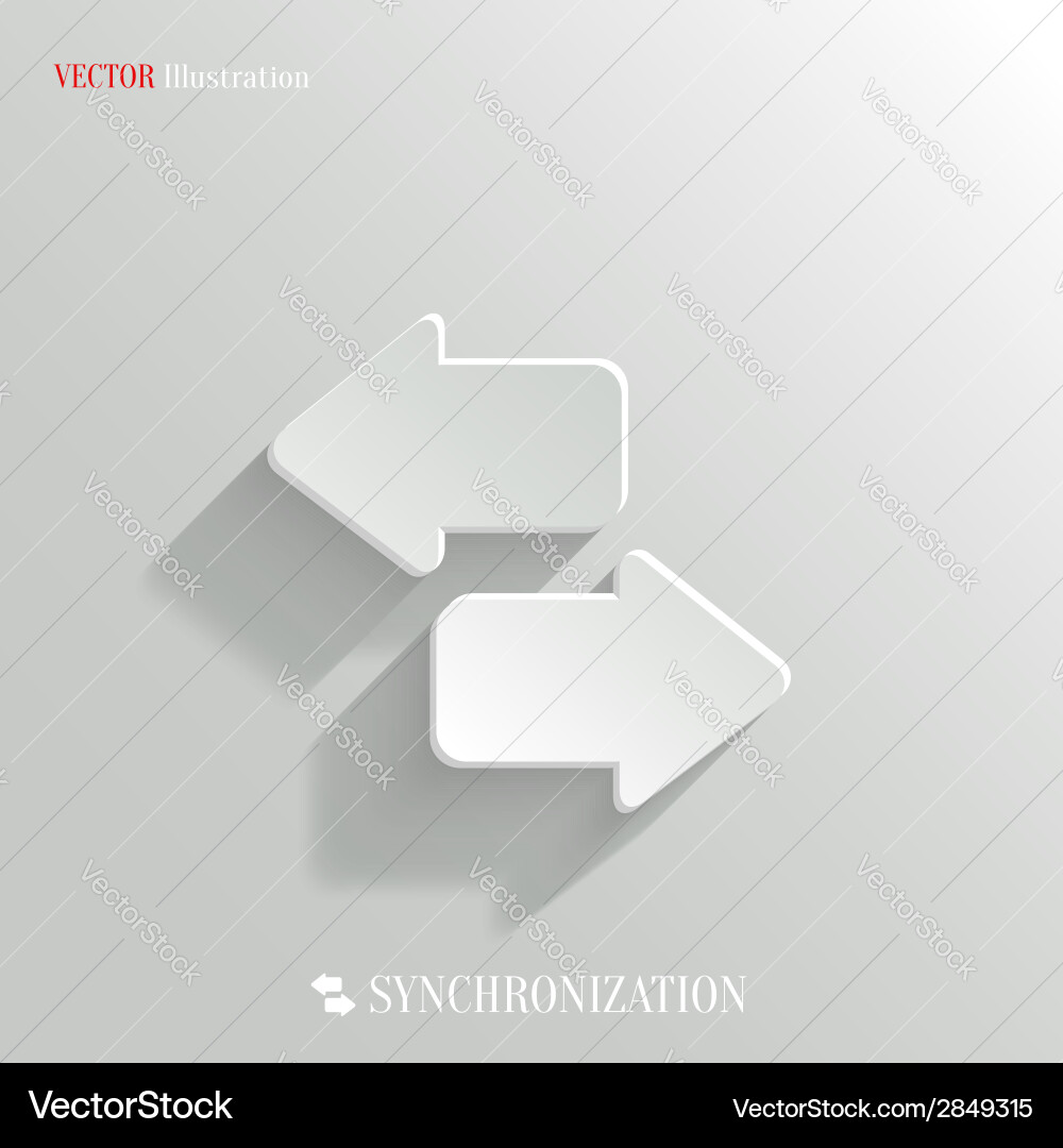 Synchronization Icon - White Button vector image