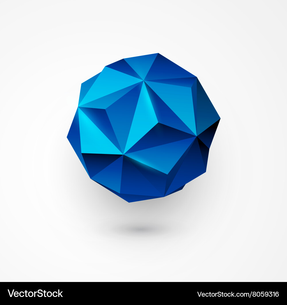 Abstract polygon shape low poly sphere vector image