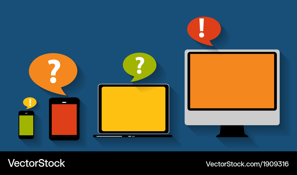 Computing concept on different electronic devices Vector Image