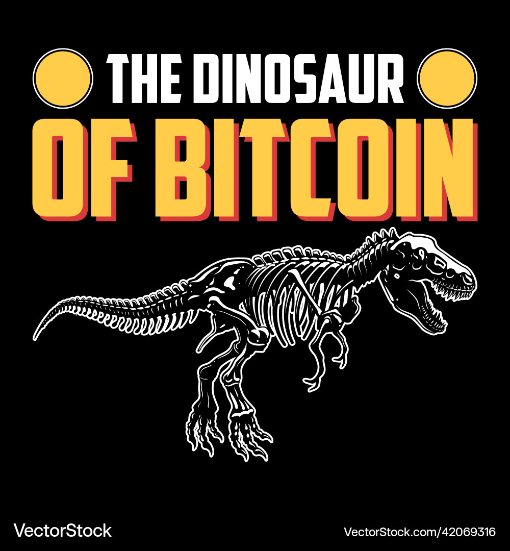 Dino Crypto Bitcoin T-Shirt – Royalty-Free Vector | VectorStock