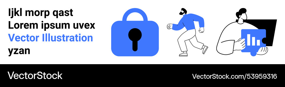 Secure data visualization and analysis concept Secure data visualization and analysis concept vector image