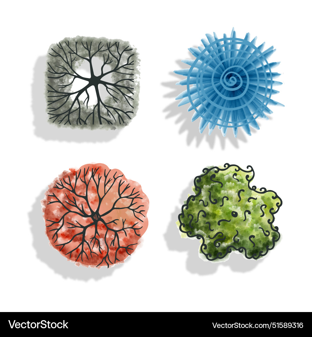 Tree pictograms in color for design3 Tree pictograms in color for design3 vector image