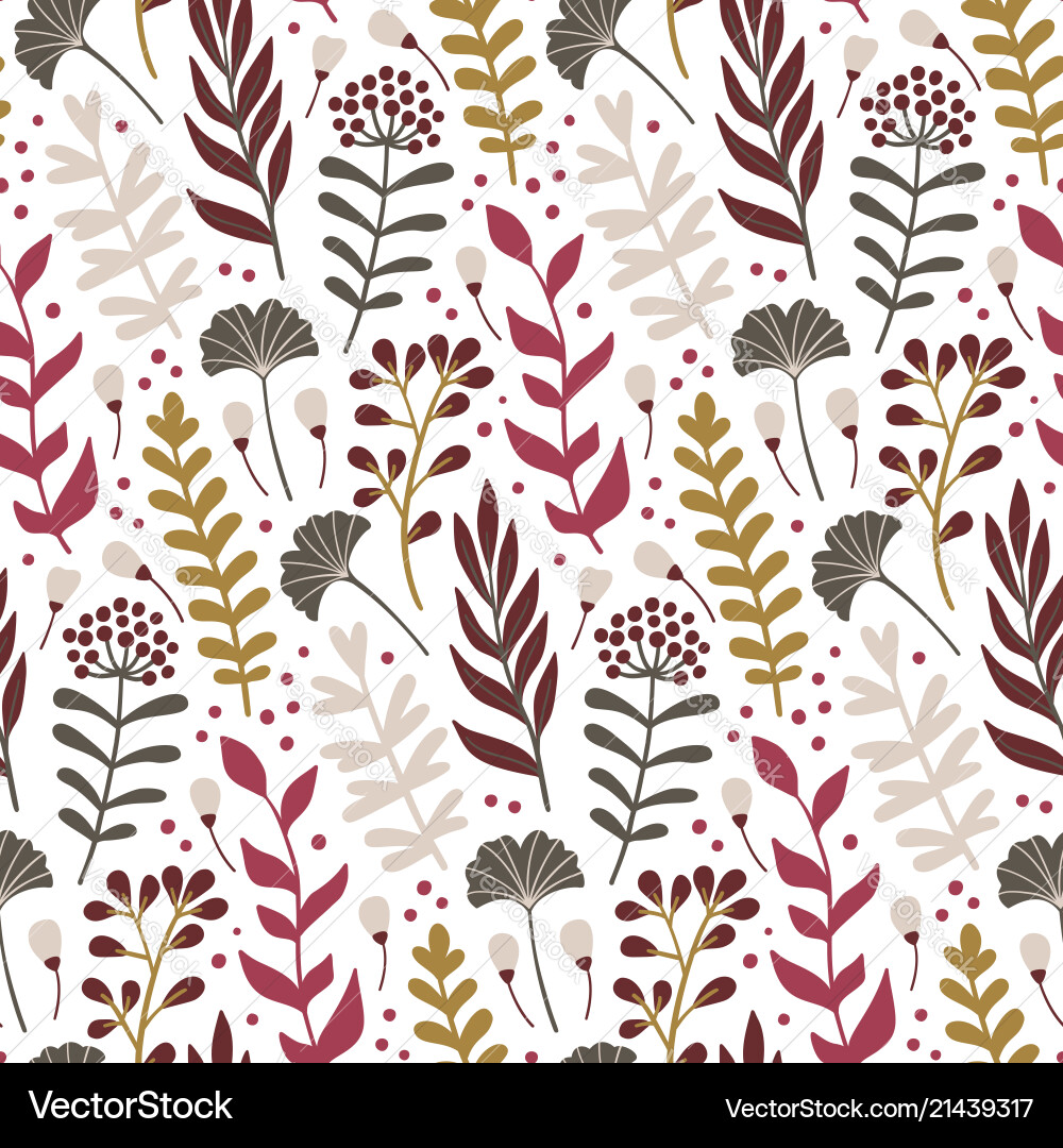 Autumn Leaf Seamless Pattern Vector Image