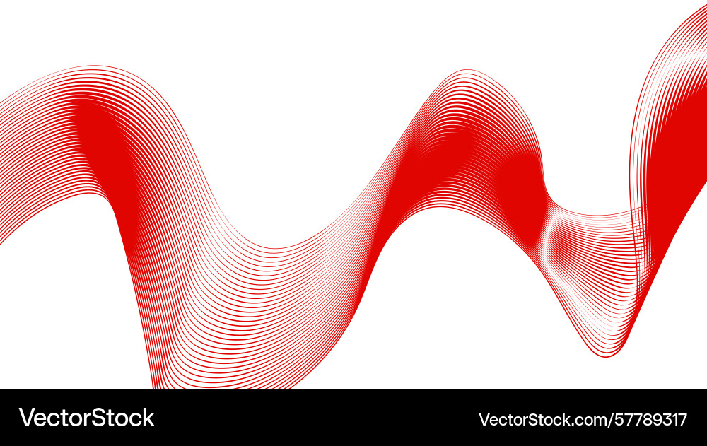 Blend curved wavy lines red design abstract Vector Image