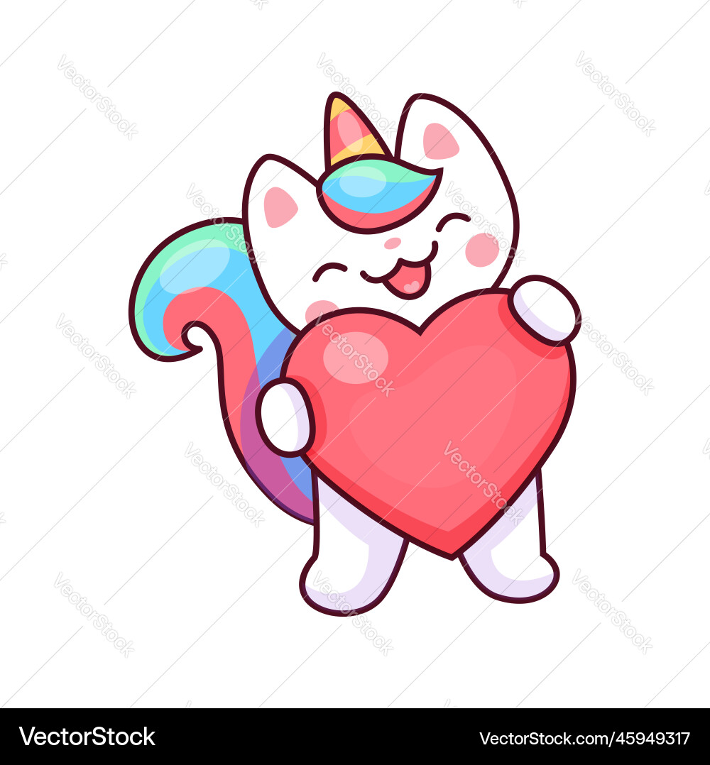 Capricorn character with big heart in paws love Capricorn character with big heart in paws love vector image