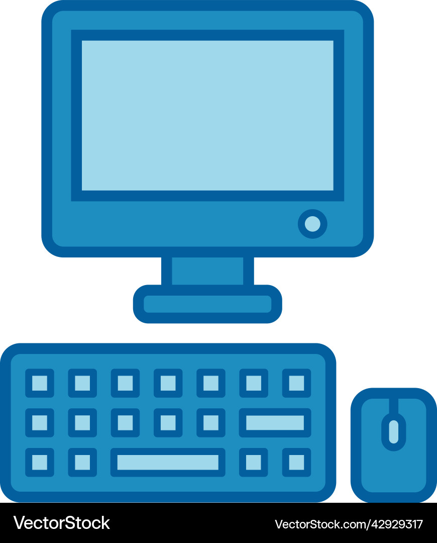 Computer monitor keyboard mouse Computer monitor keyboard mouse vector image
