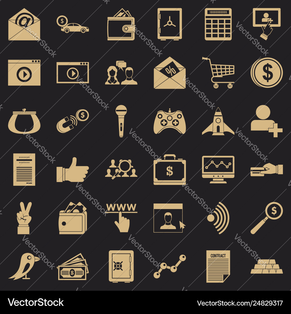 Digital working icons set simple style vector image
