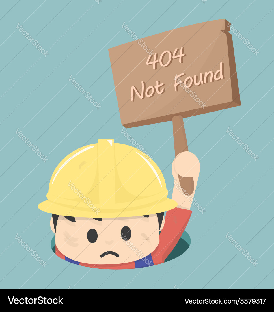 Error 404 Not Found - Website Error Vector Image