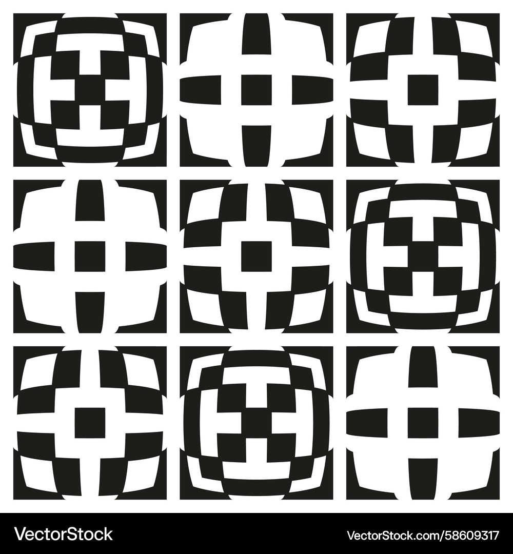 Geometric square patterns abstract tile elements Vector Image