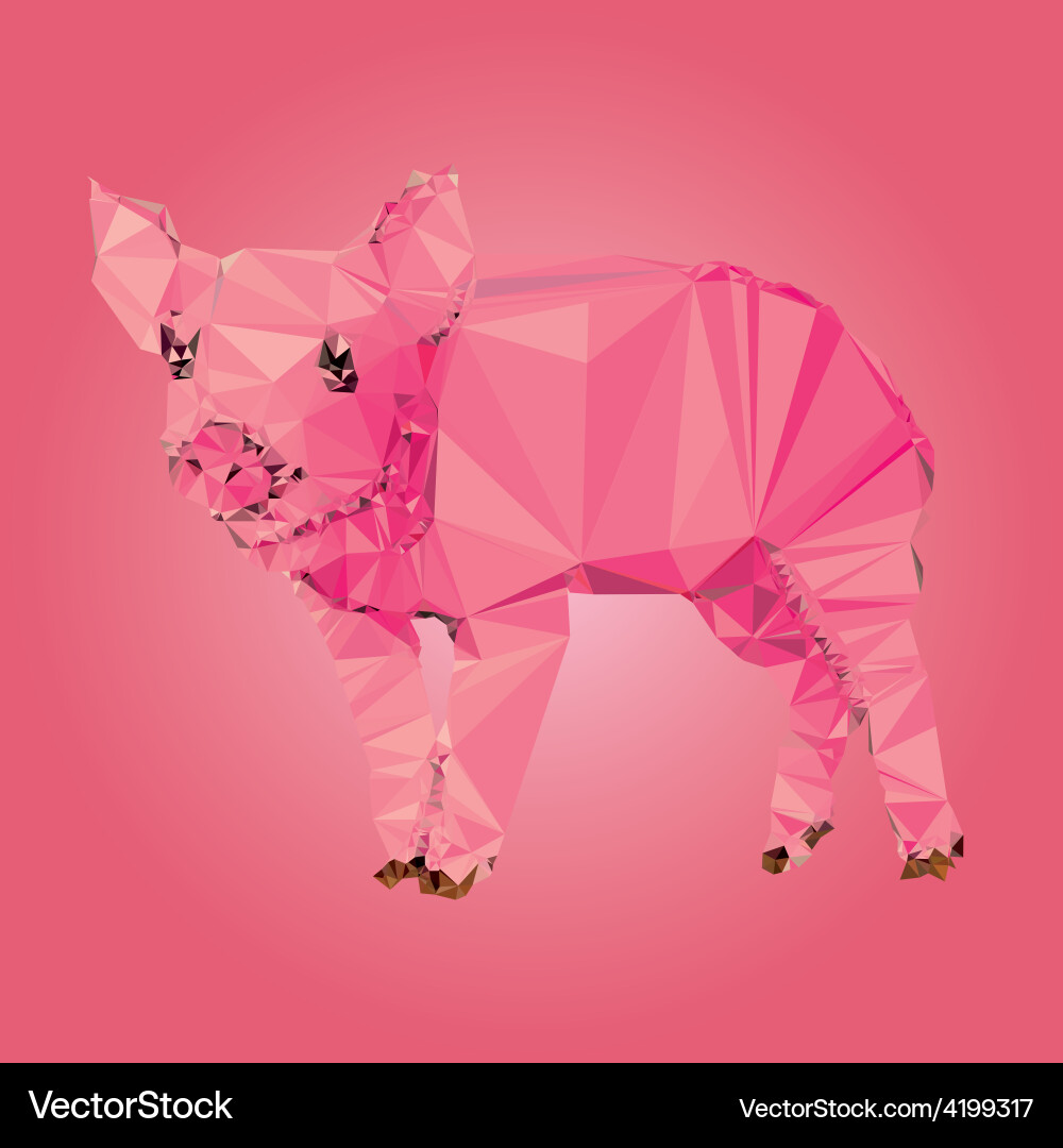 Isolated pig made with triangles design Vector Image