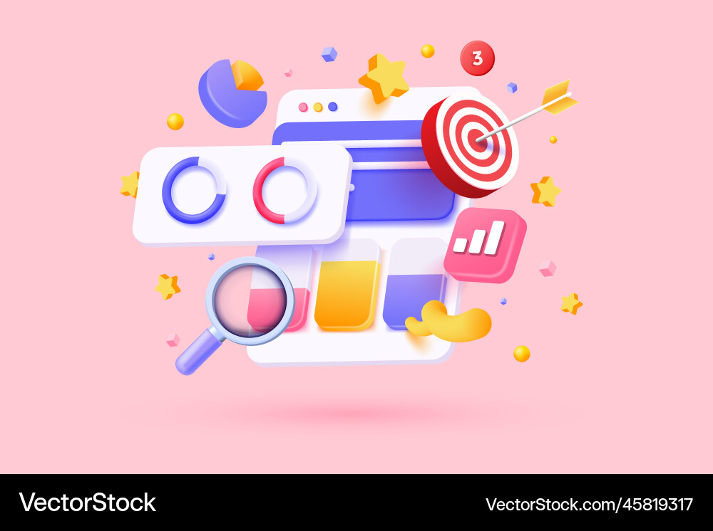 Modern 3d of data analysis concept Modern 3d of data analysis concept vector image