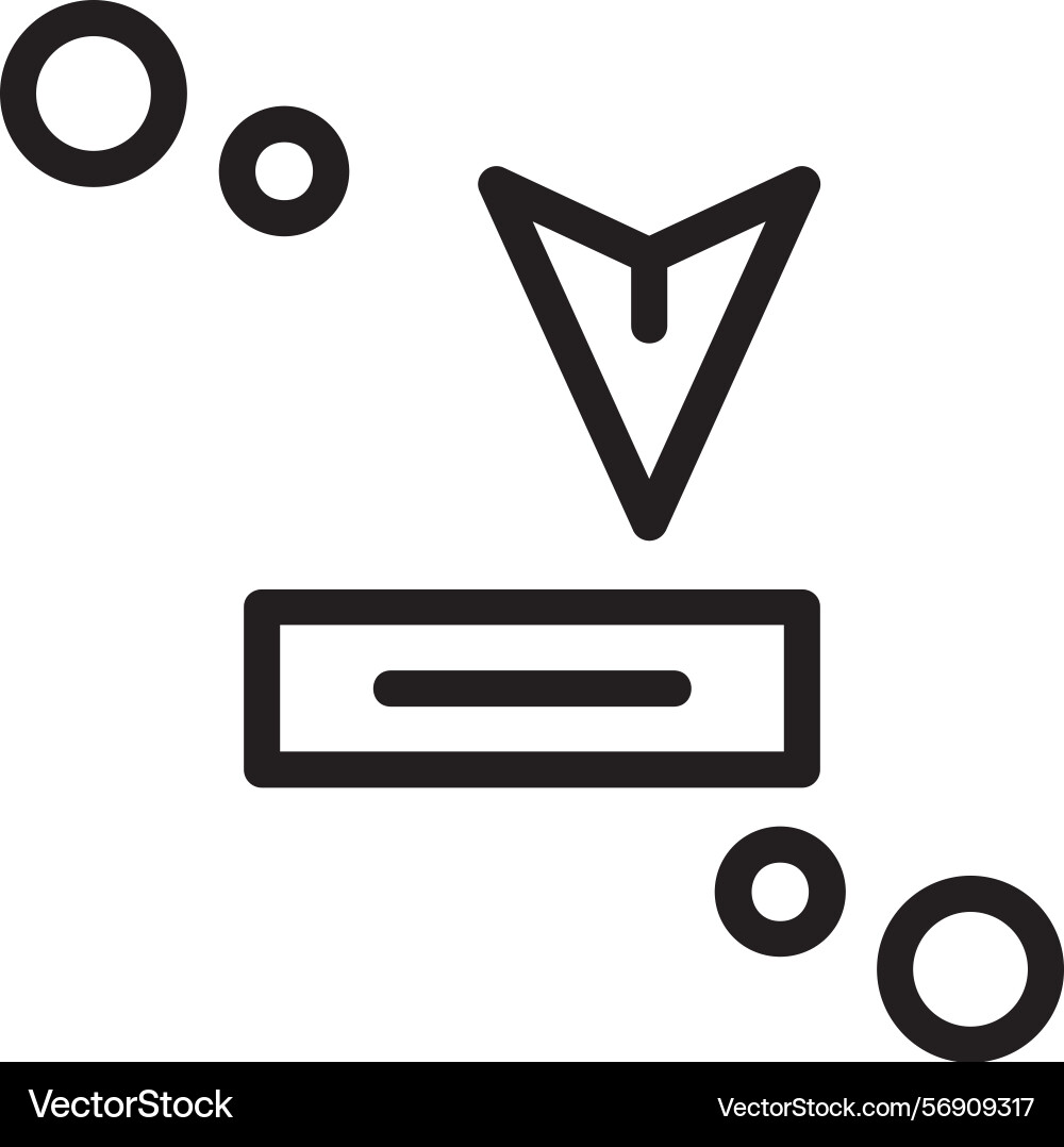 Receive button linear style icon design vector image