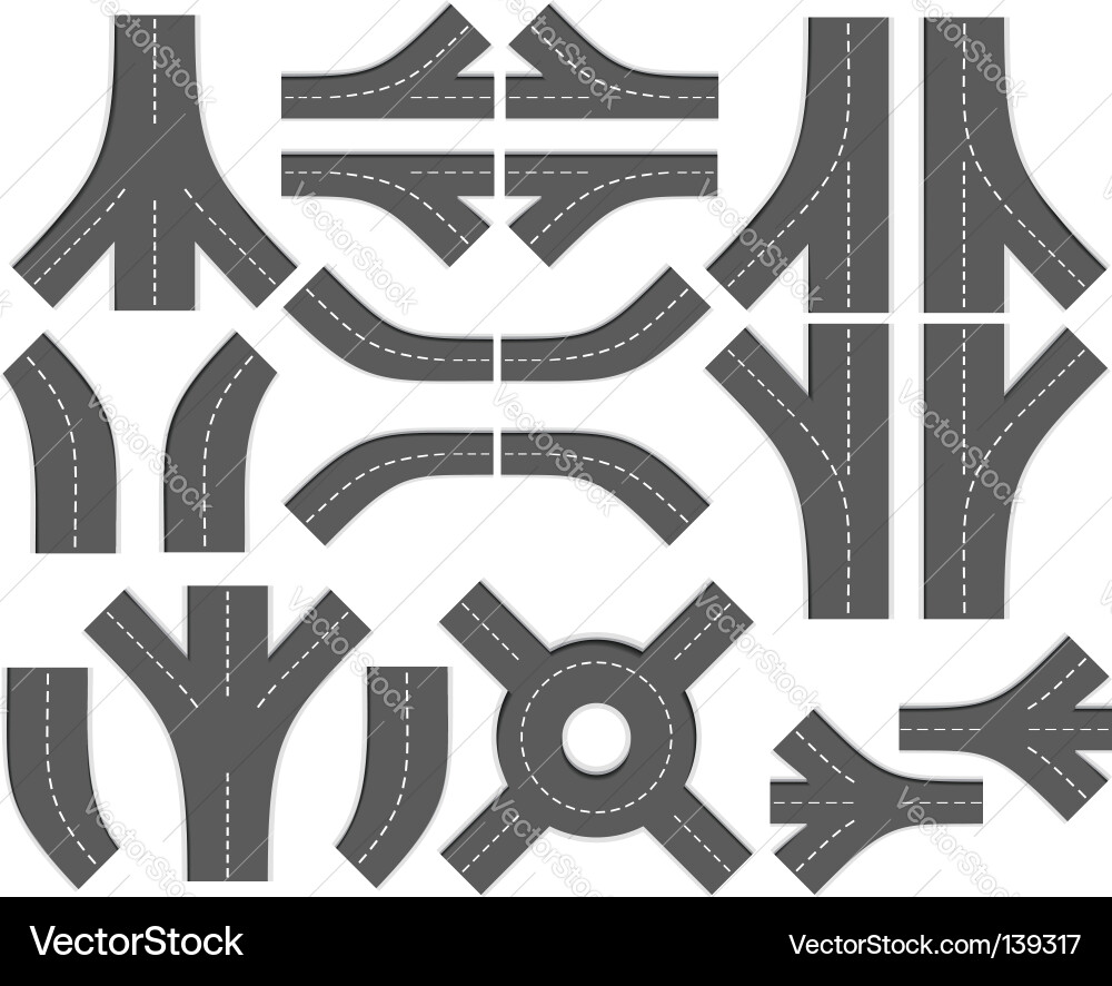 Road Map Elements Collection vector image