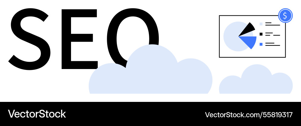 Seo concept with analytics chart and cloud Seo concept with analytics chart and cloud vector image