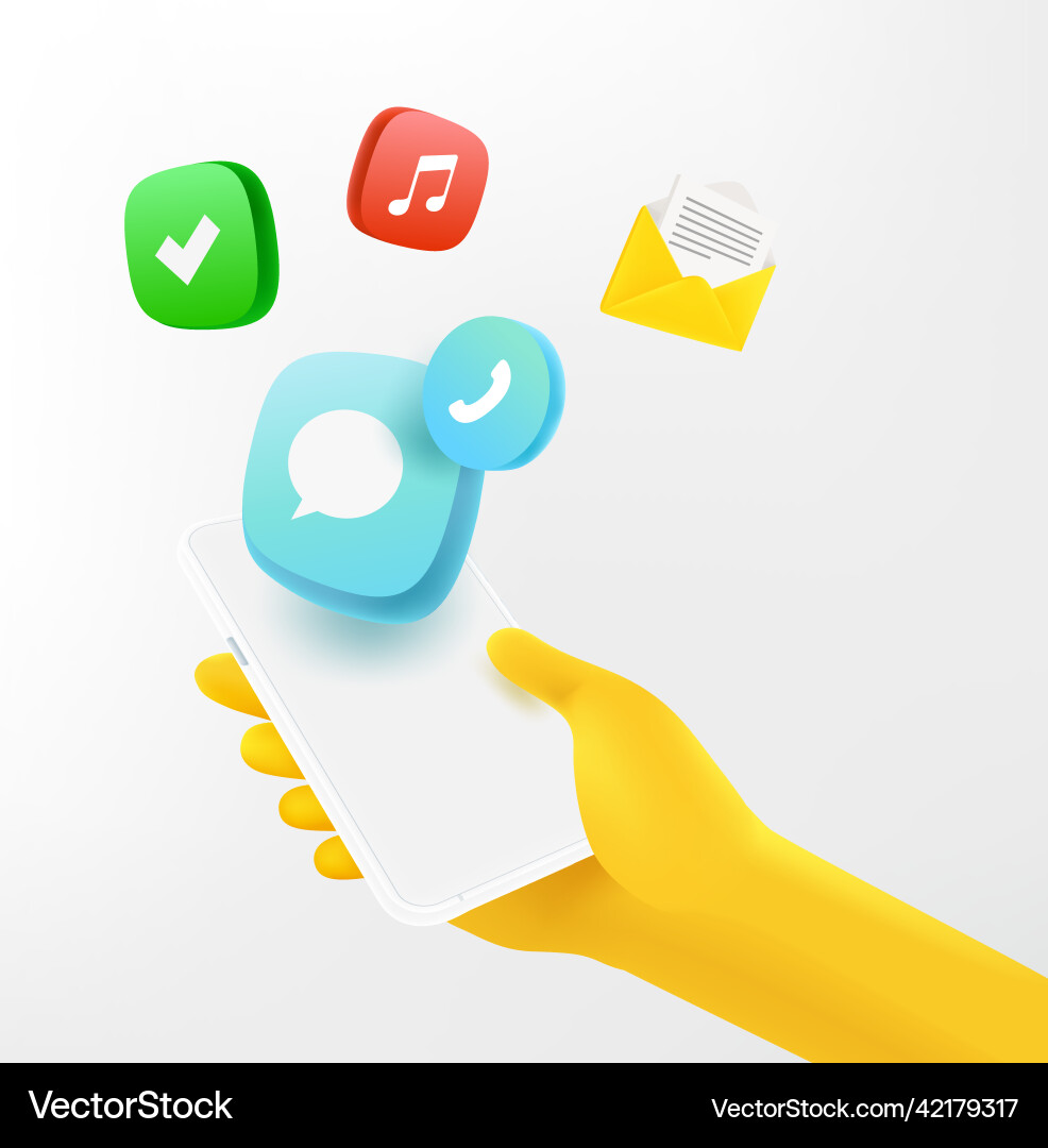 Using modern smartphone with different Using modern smartphone with different vector image