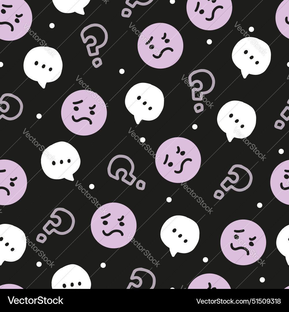 Abstract confusion emoticon queries pattern Vector Image