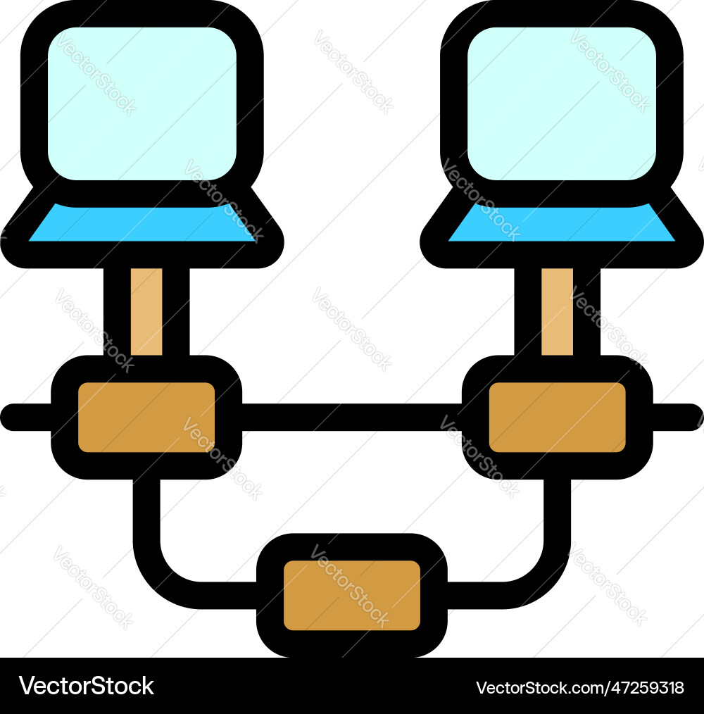 Computer network icon flat vector image