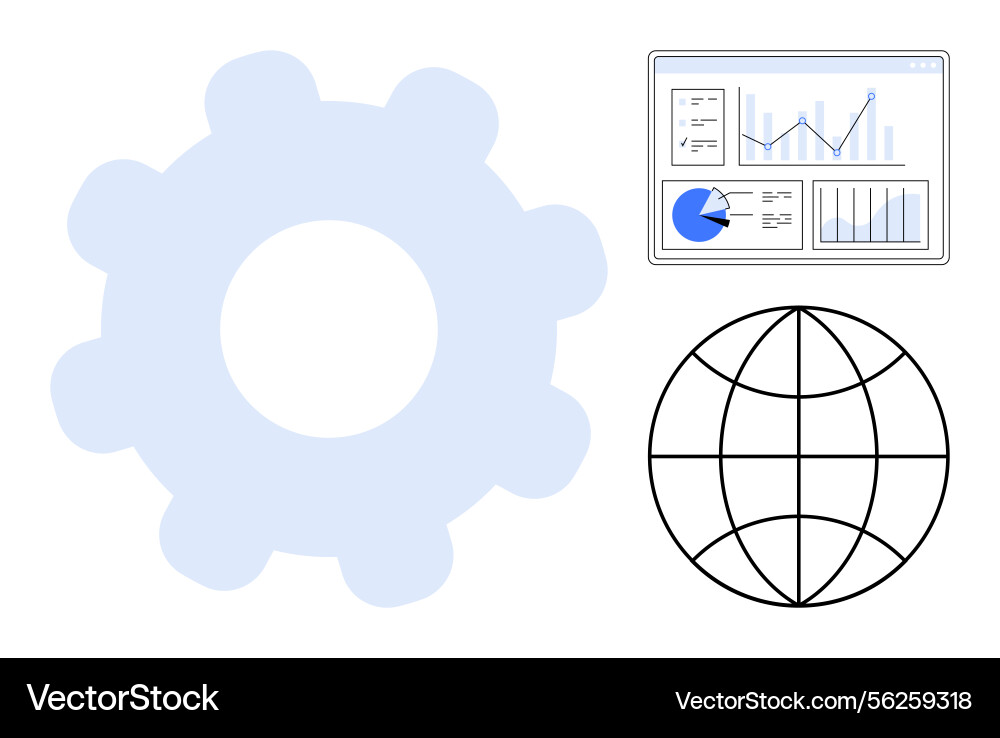 Data analytics and global technology integration vector image