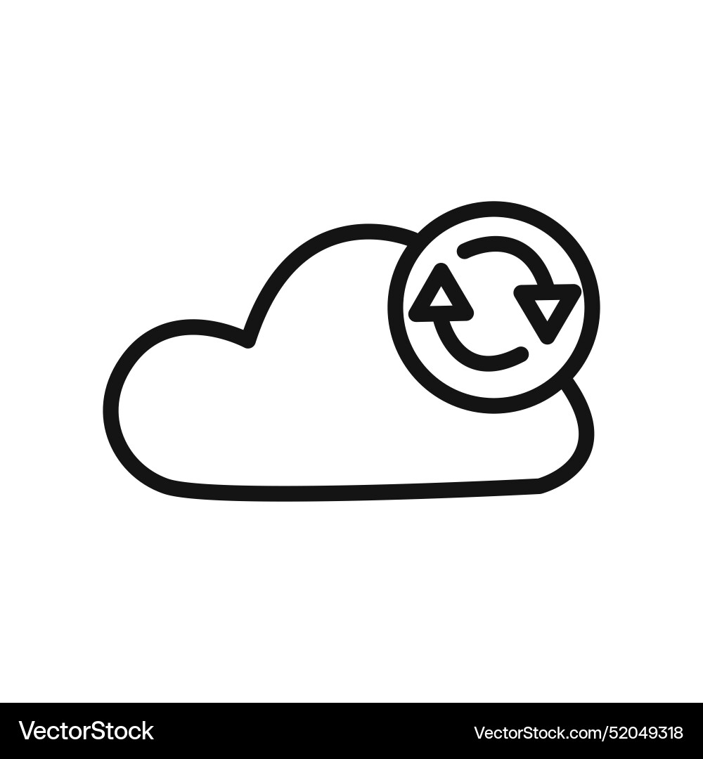 Data synchronization icon linear graphics sign Data synchronization icon linear graphics sign vector image