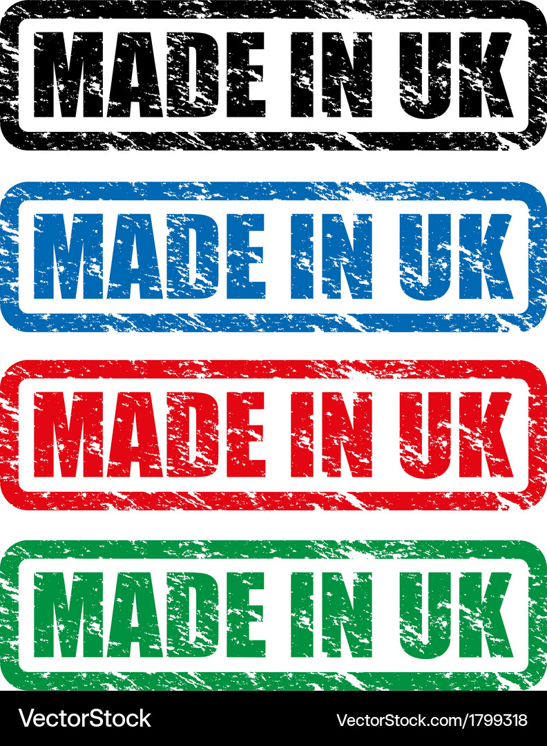 Made in UK Stamps Set Vector Image
