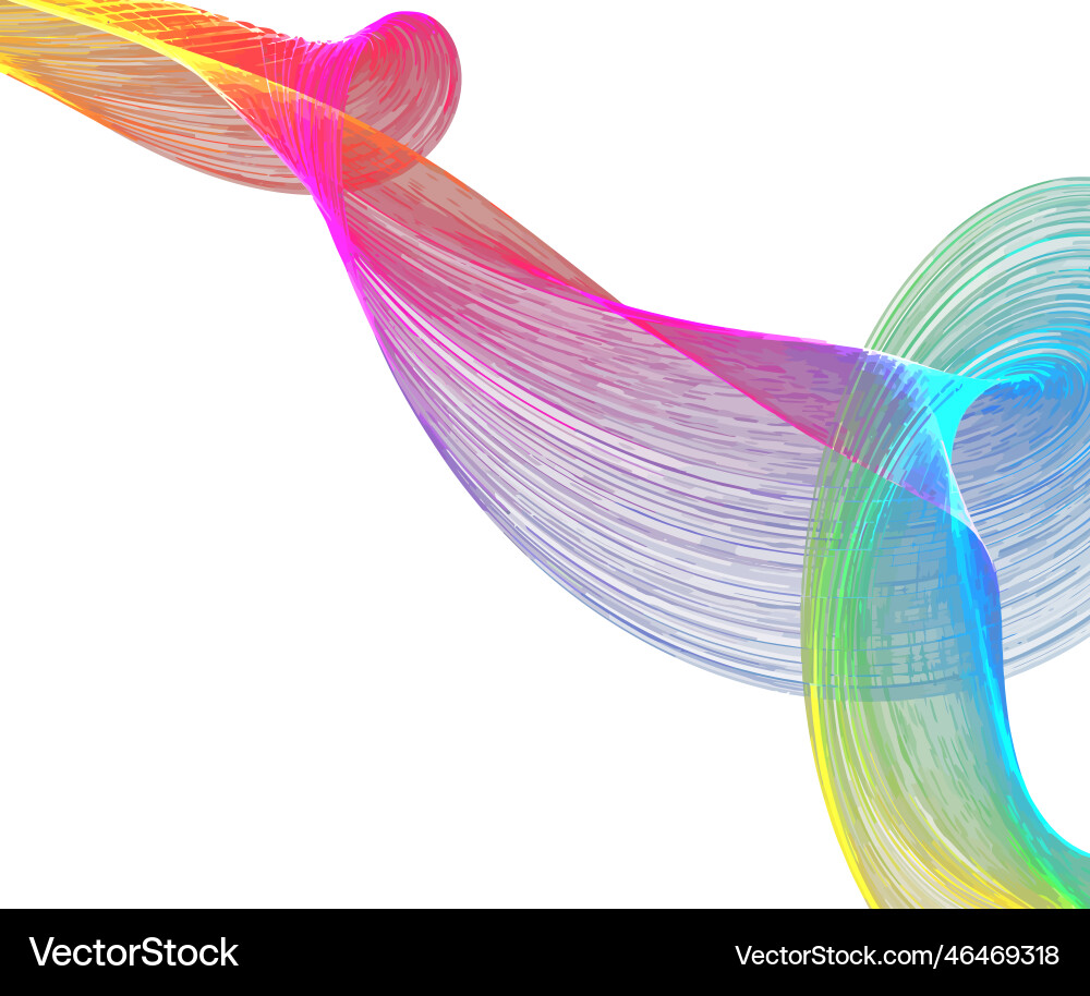 Rainbow ribbon particle design element vector image