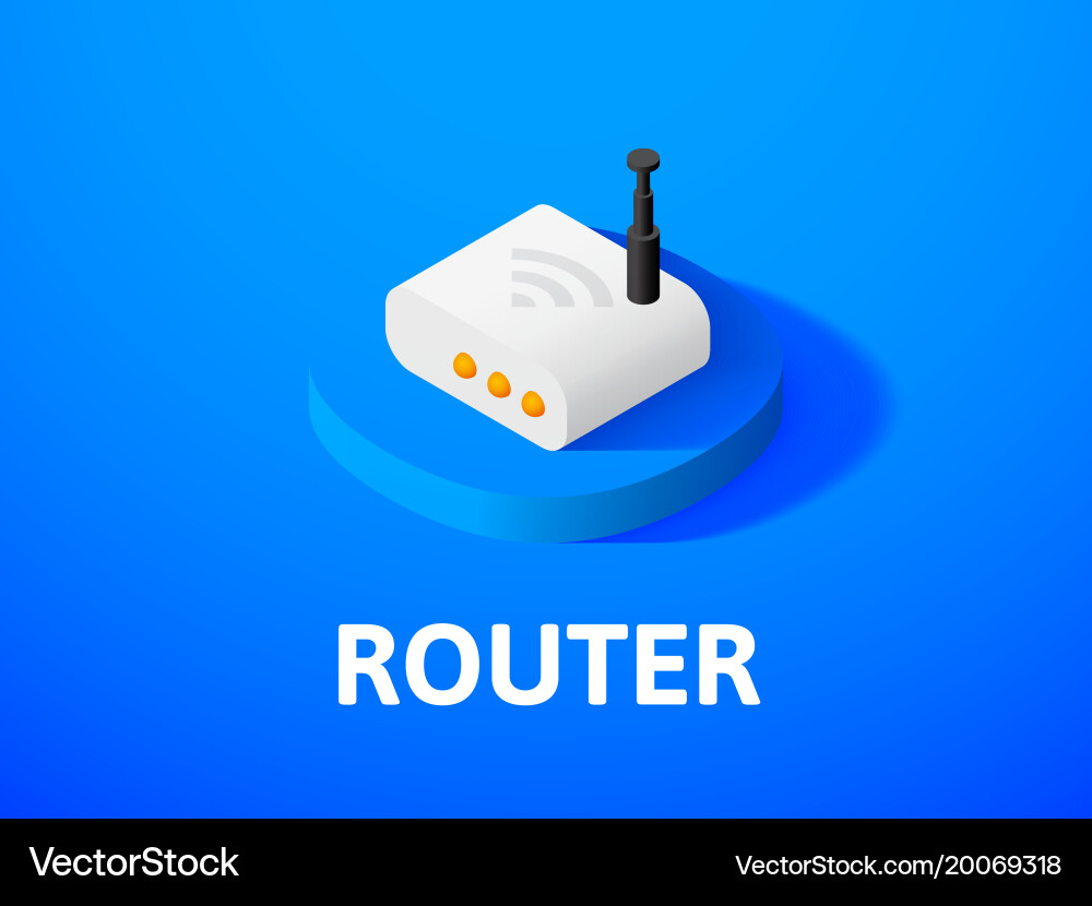 Router isometric icon isolated on color Vector Image