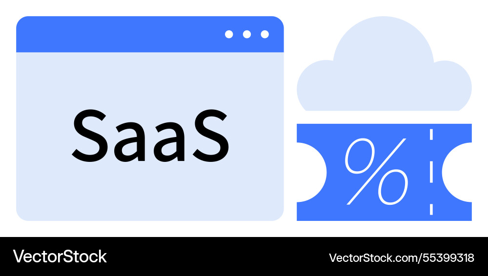 Saas software concept with browser window cloud Saas software concept with browser window cloud vector image