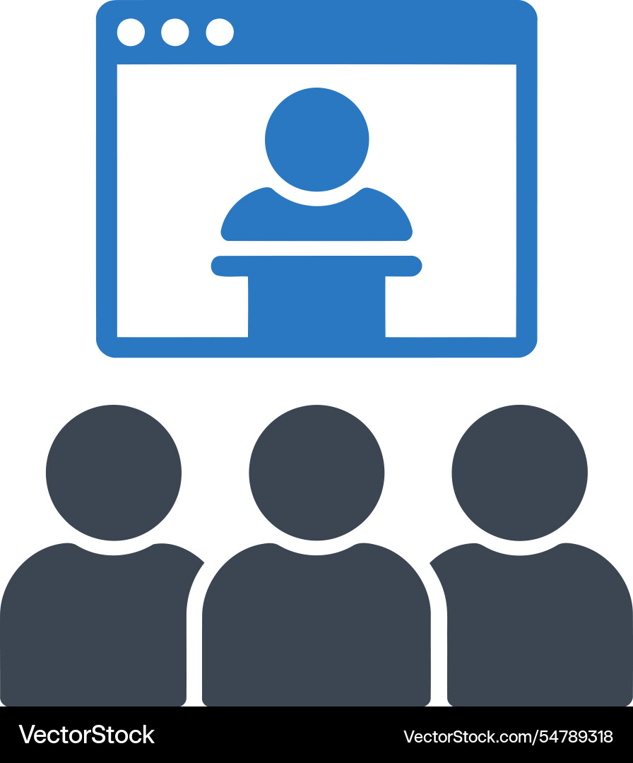 Virtual conference icon Royalty Free Vector Image