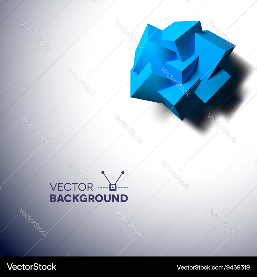 Abstract background with overlapping blue cubes Vector Image