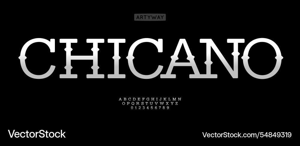 Chicano typography artistic slab serif letters Vector Image